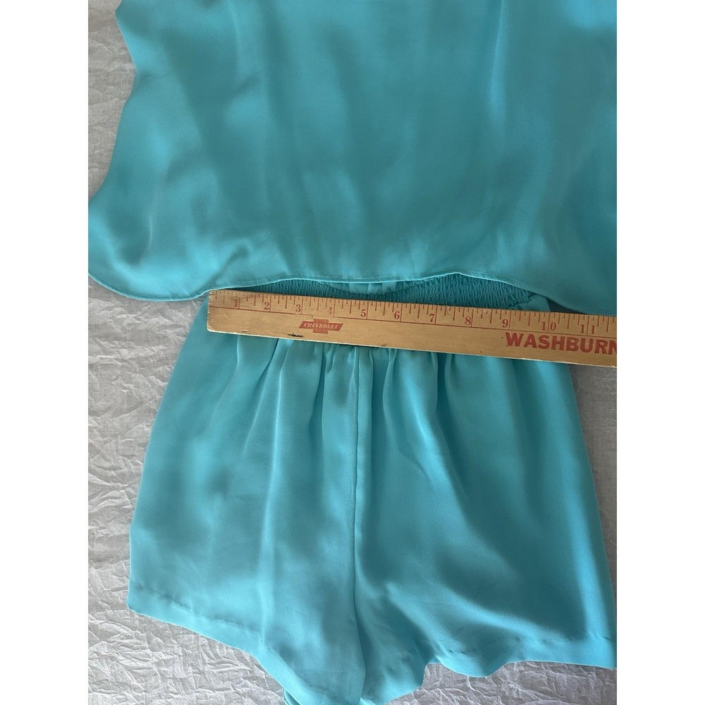 Bebe Women's Blue Romper NWT (Read) Size 4 Adjustable Spaghetti Strap Flowy - Picture 9 of 13